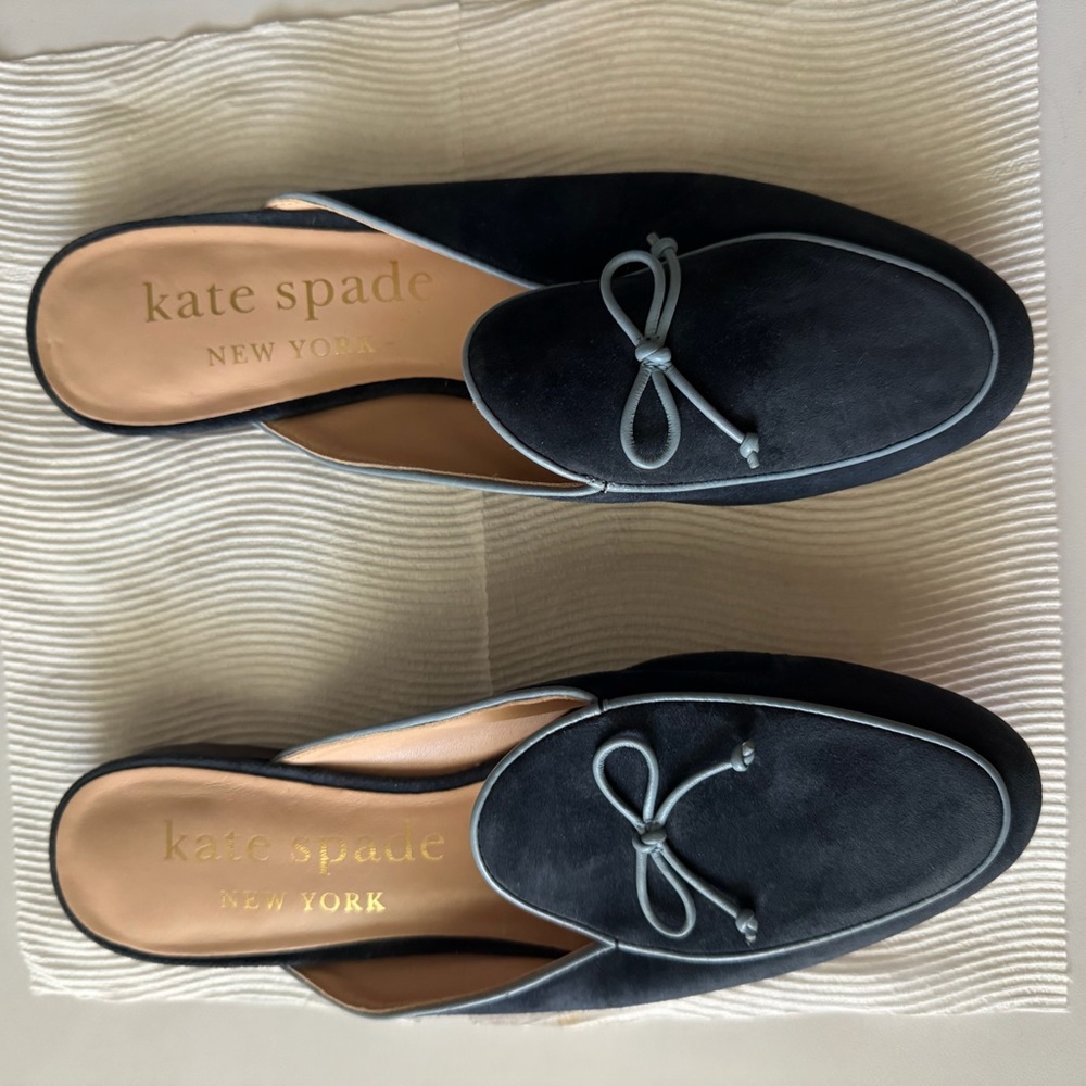 Kate Spade Devi Suede Mules with Bow Detail